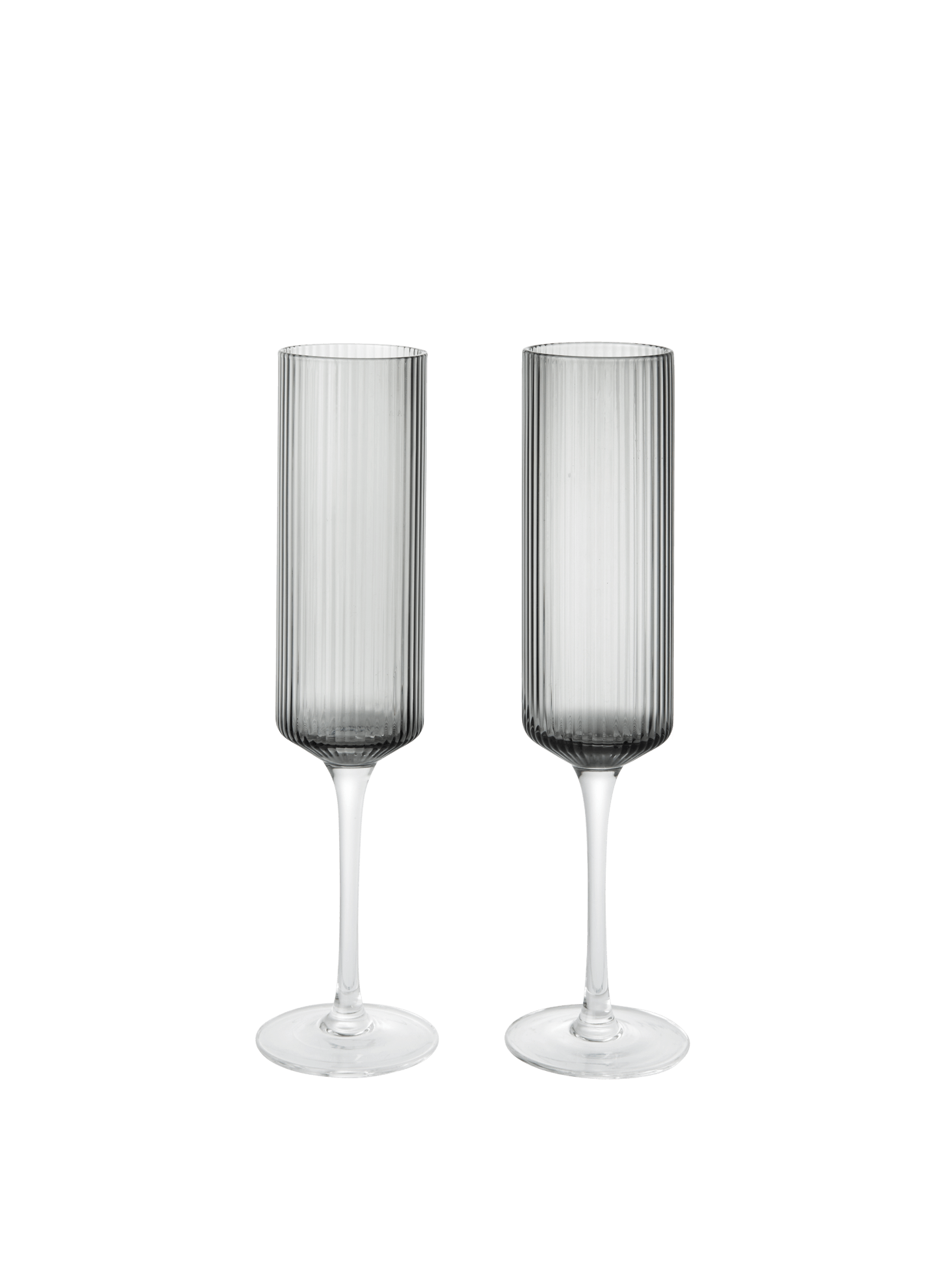 Ripple Champagne Flutes Set 2 Smoked