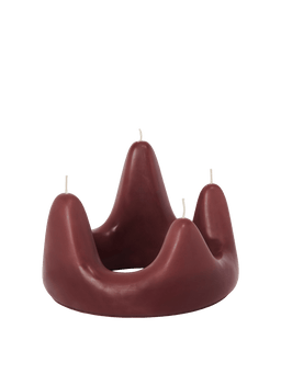 Stala Candle Ring en violet foncé, bougie en forme d'anneau avec quatre mèches pointues