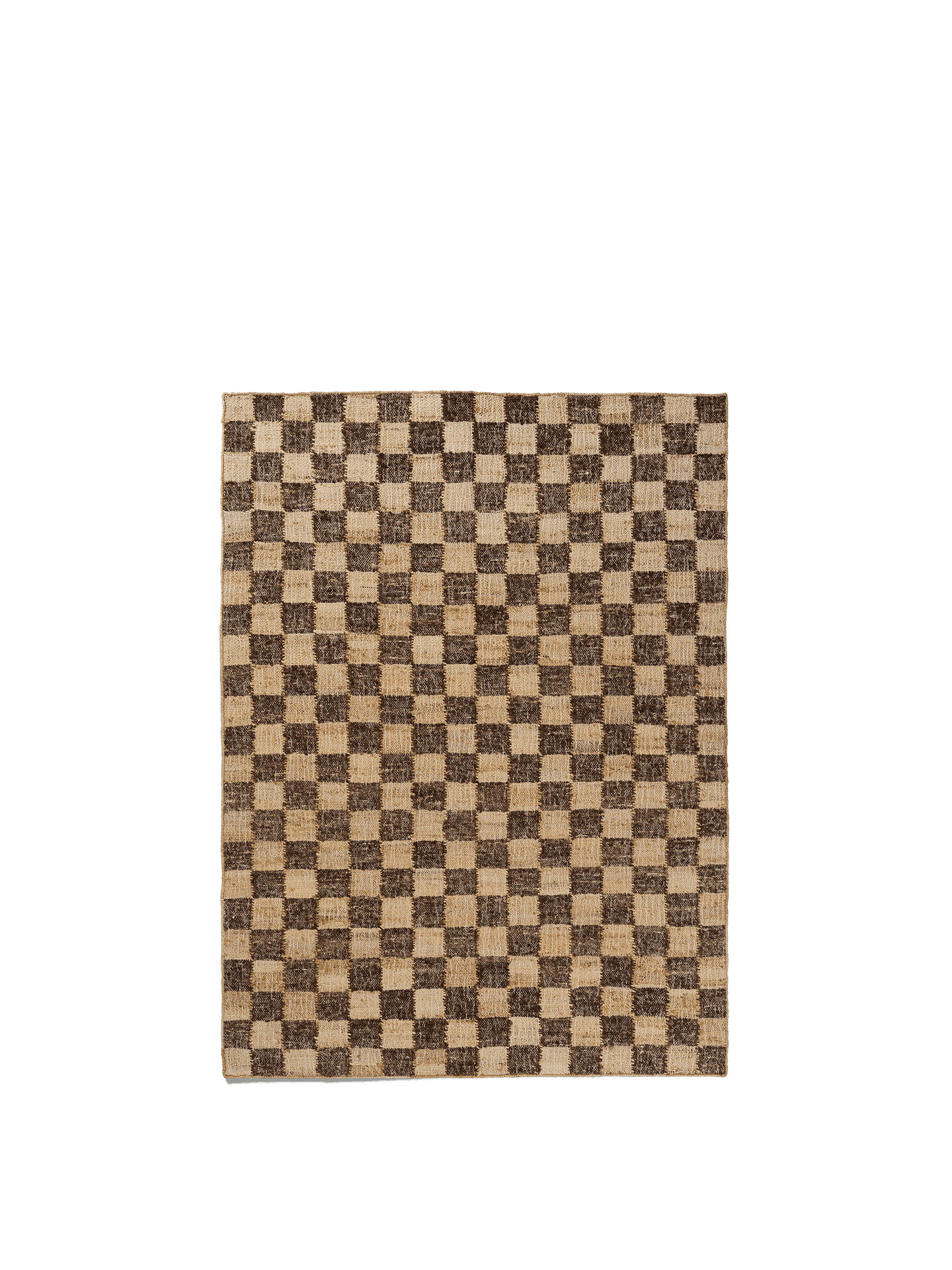 Check Wool Jute Rug - Coffee/Natural