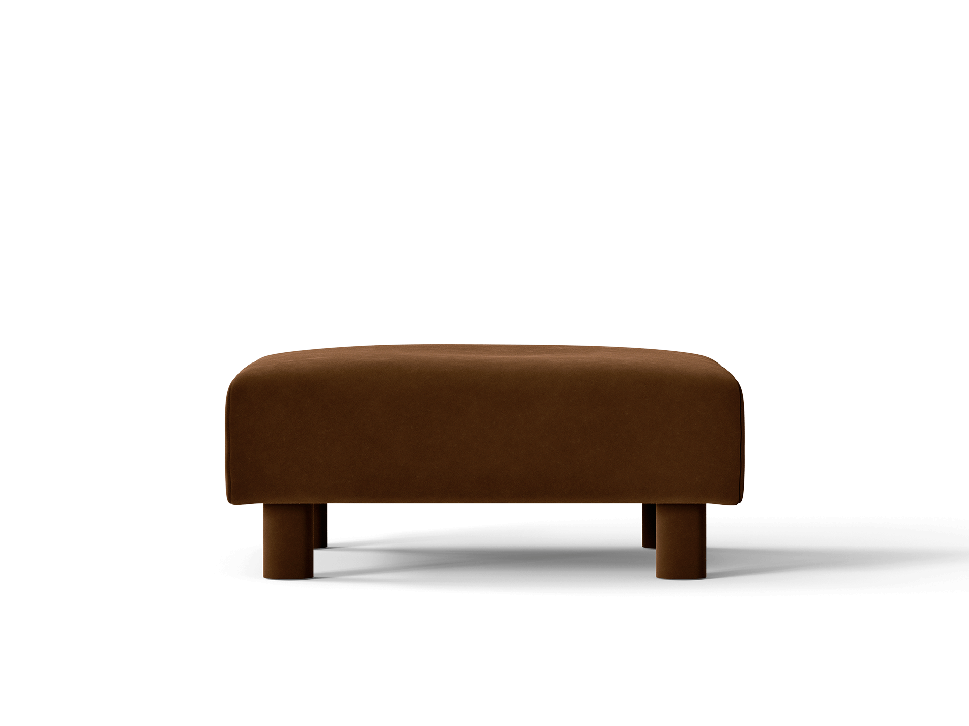 Dase Ottoman - Rich Velvet - Soft Brown