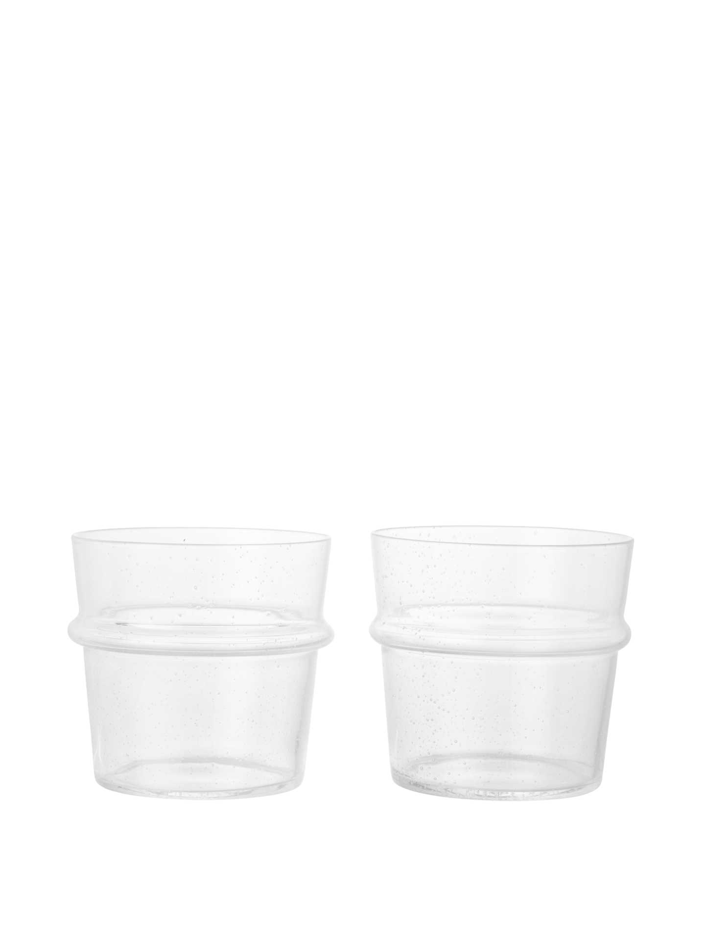 Boya Low Glasses - Set of 2 - Clear with Bubbles