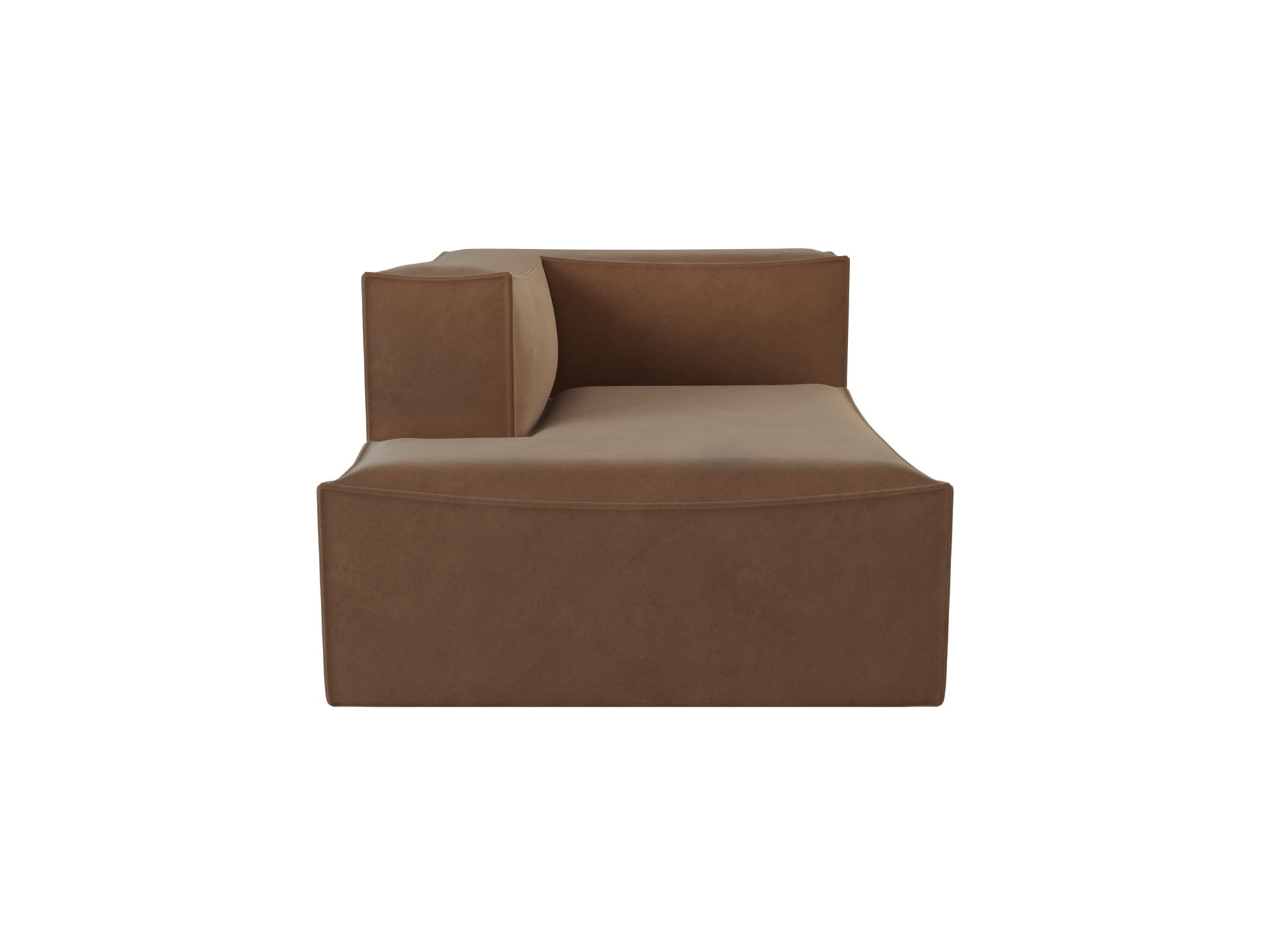 Catena Sofa Chaise Longue Left L600 - Rich Velvet - Soft Brown