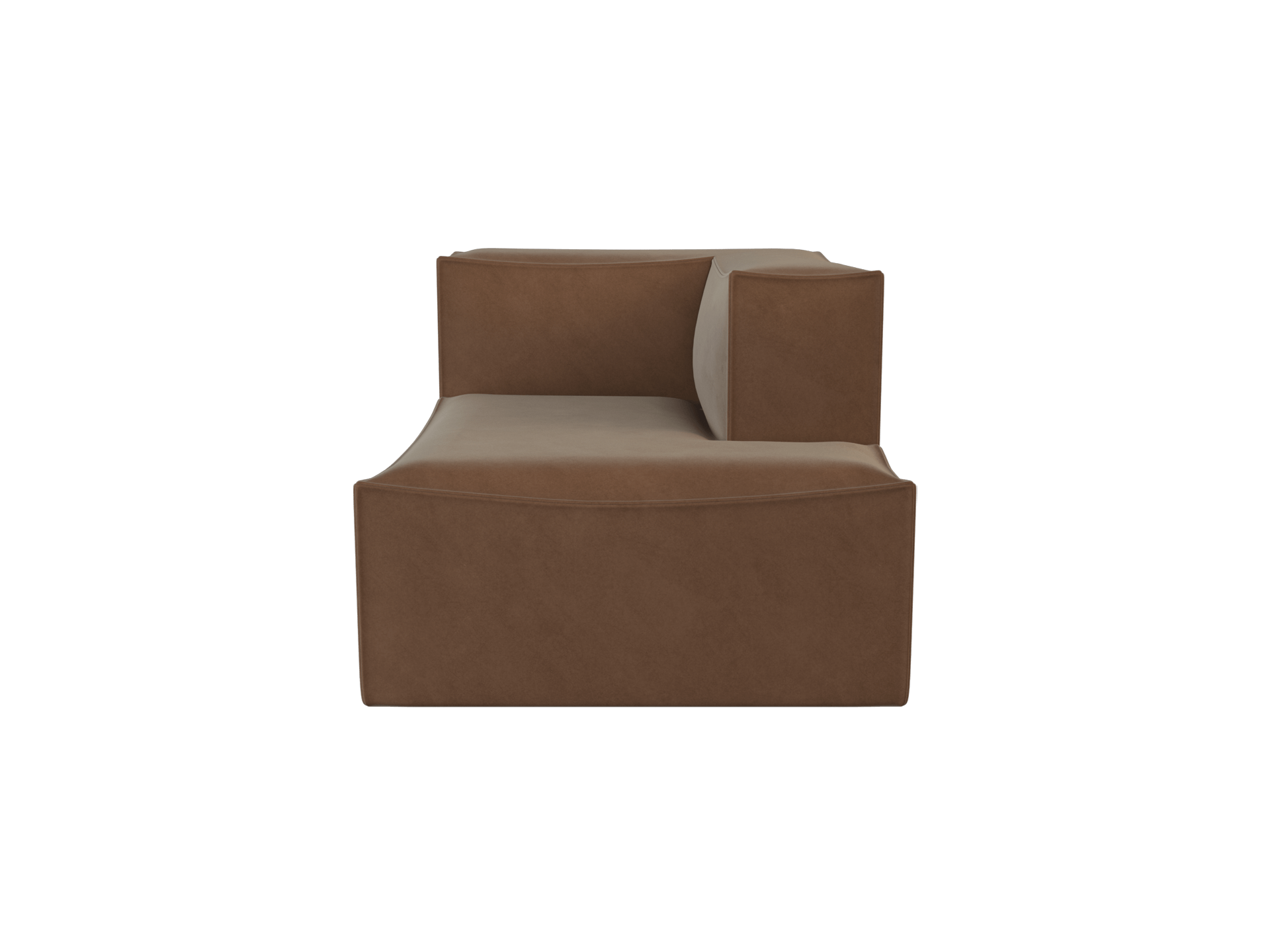 Catena Sofa Chaise Longue Right S601 - Rich Velvet - Soft Brown