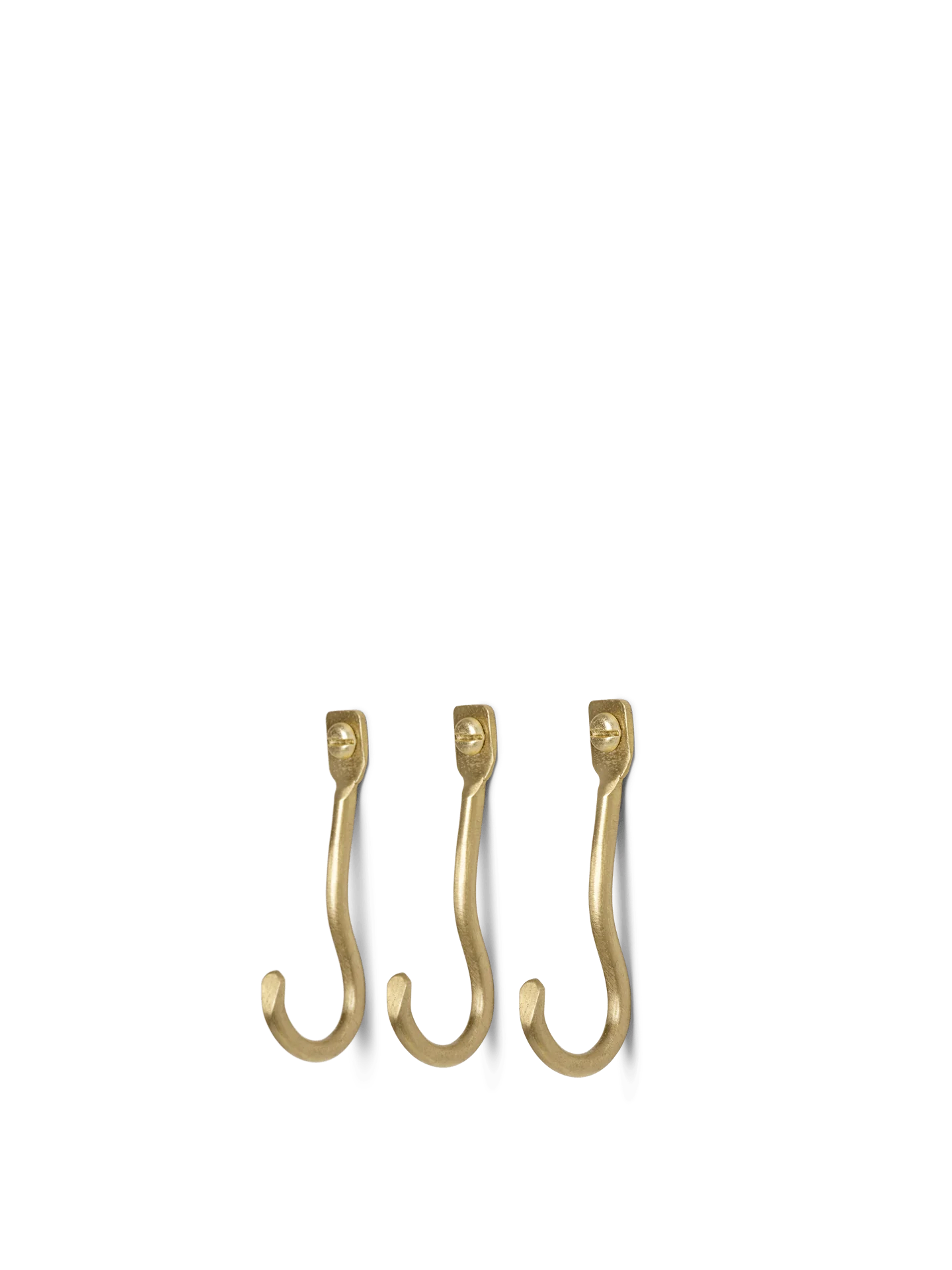 Curvature Hooks - Set of 3 - Brass