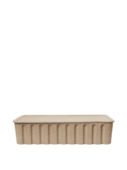 Paper Pulp Box Extra Large in brown with ribbed sides and fitted lid