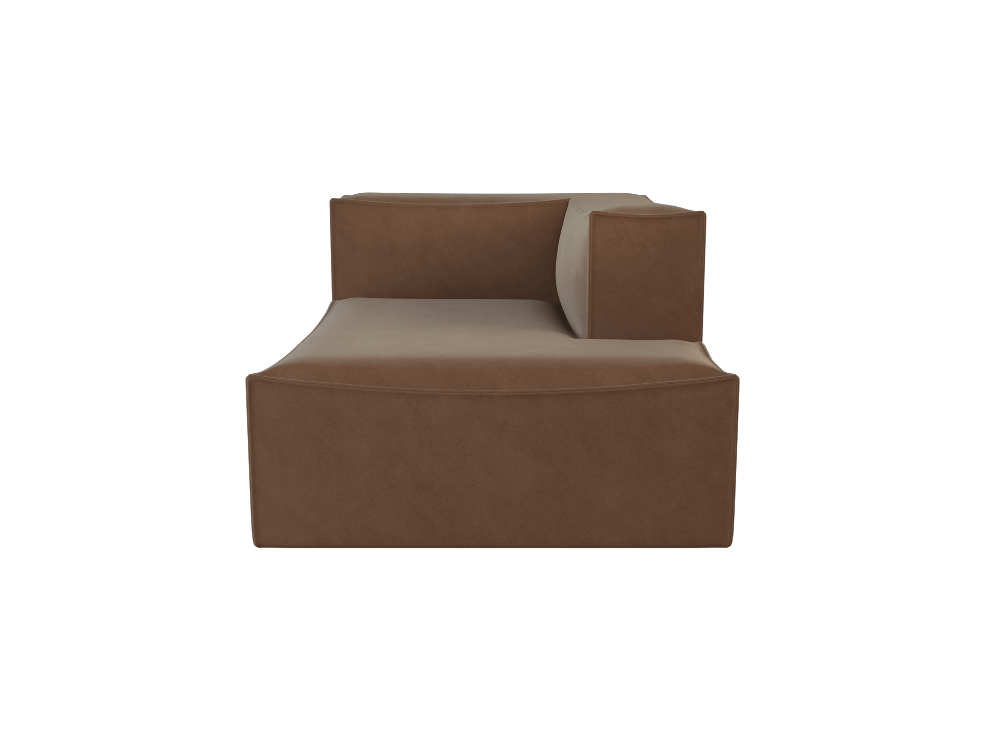 Catena Sofa Chaise Longue Right L601 - Rich Velvet - Soft Brown