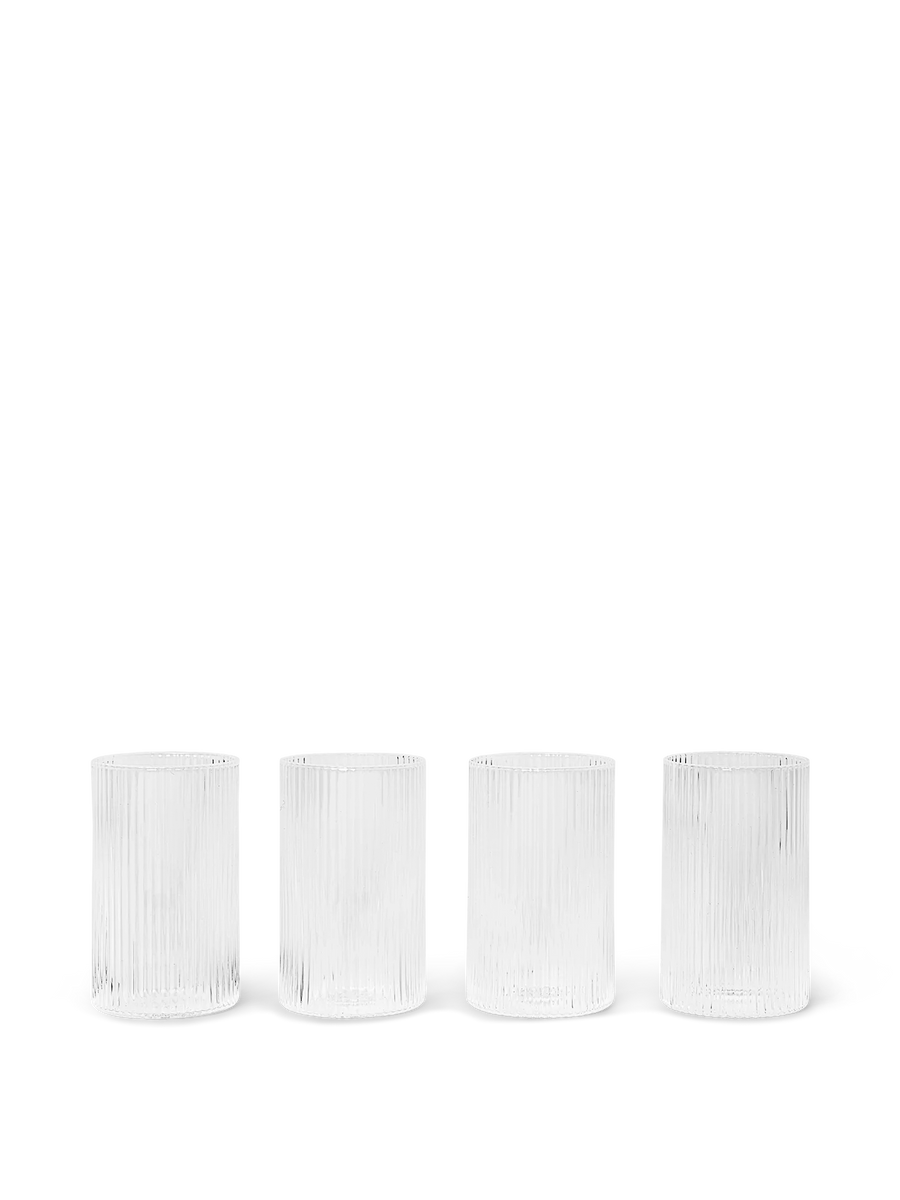 Ripple Glass in vertical ripple design | Set of 4 | Ferm Living