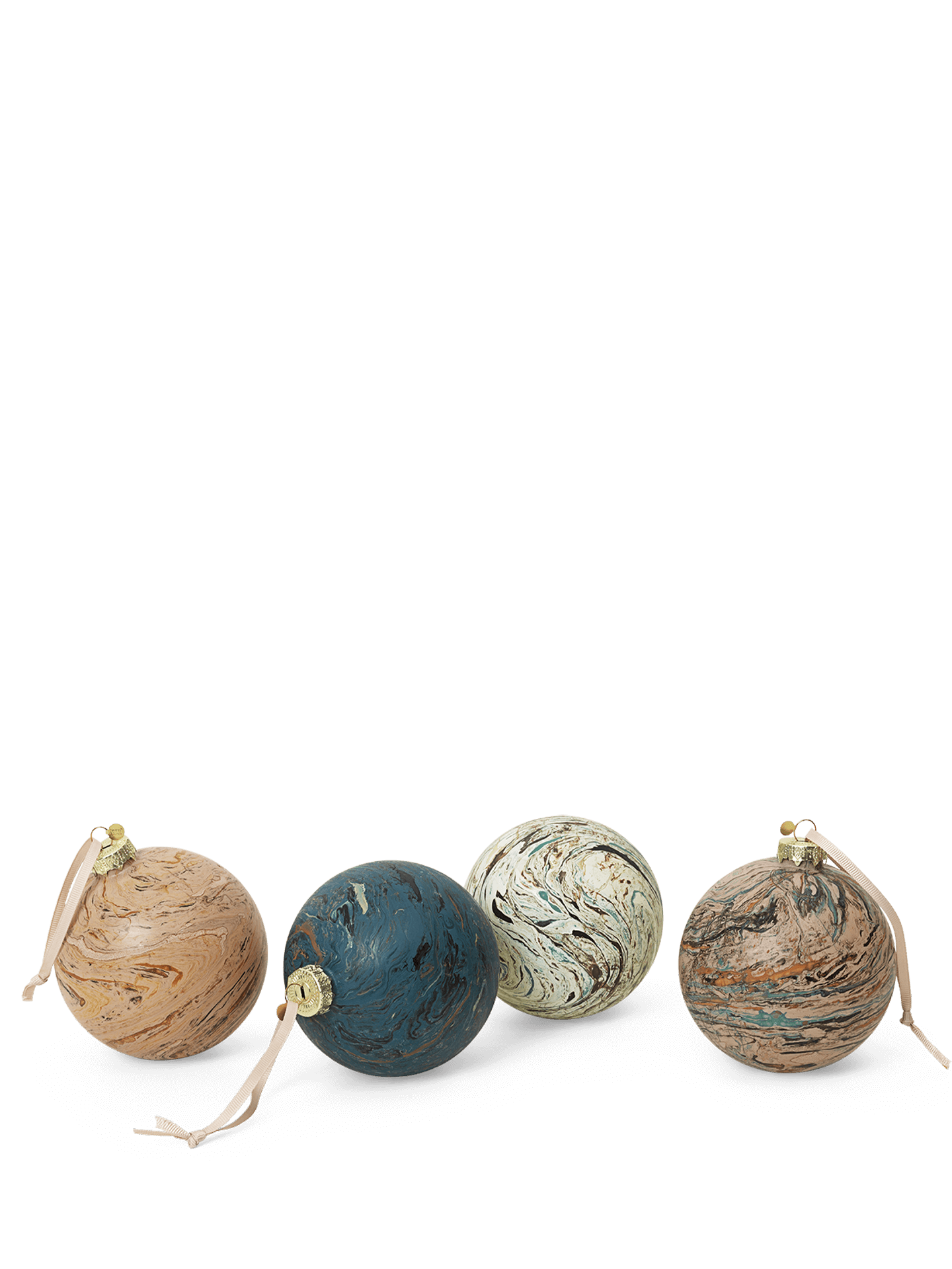 Marble Baubles - L - Set of 4 - Mixed