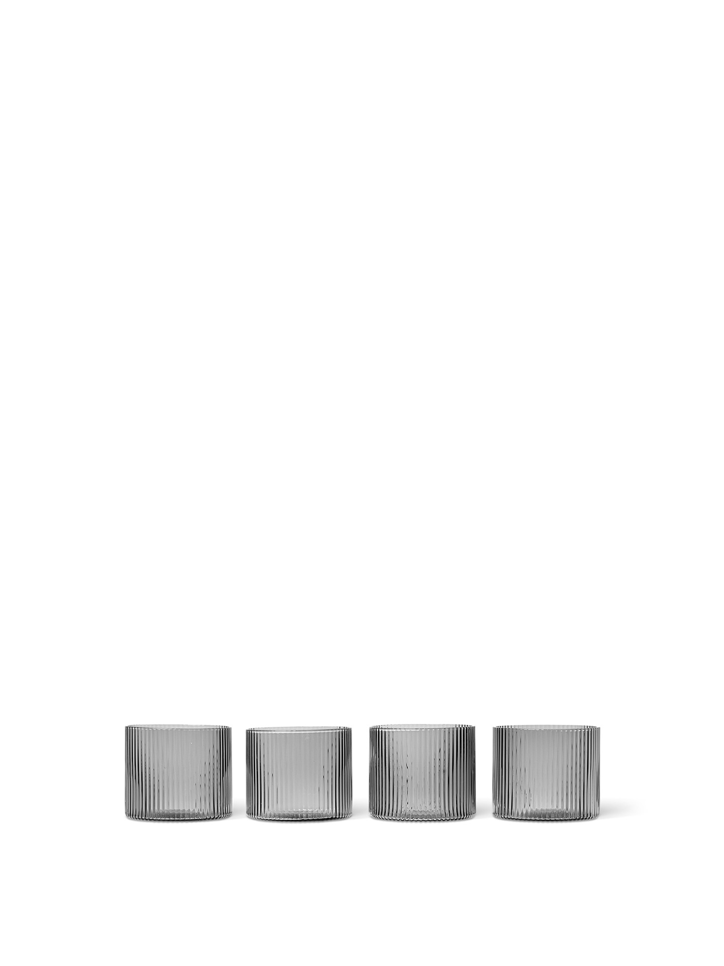 Ripple Low Glasses - Set of 4 - Smoked Grey