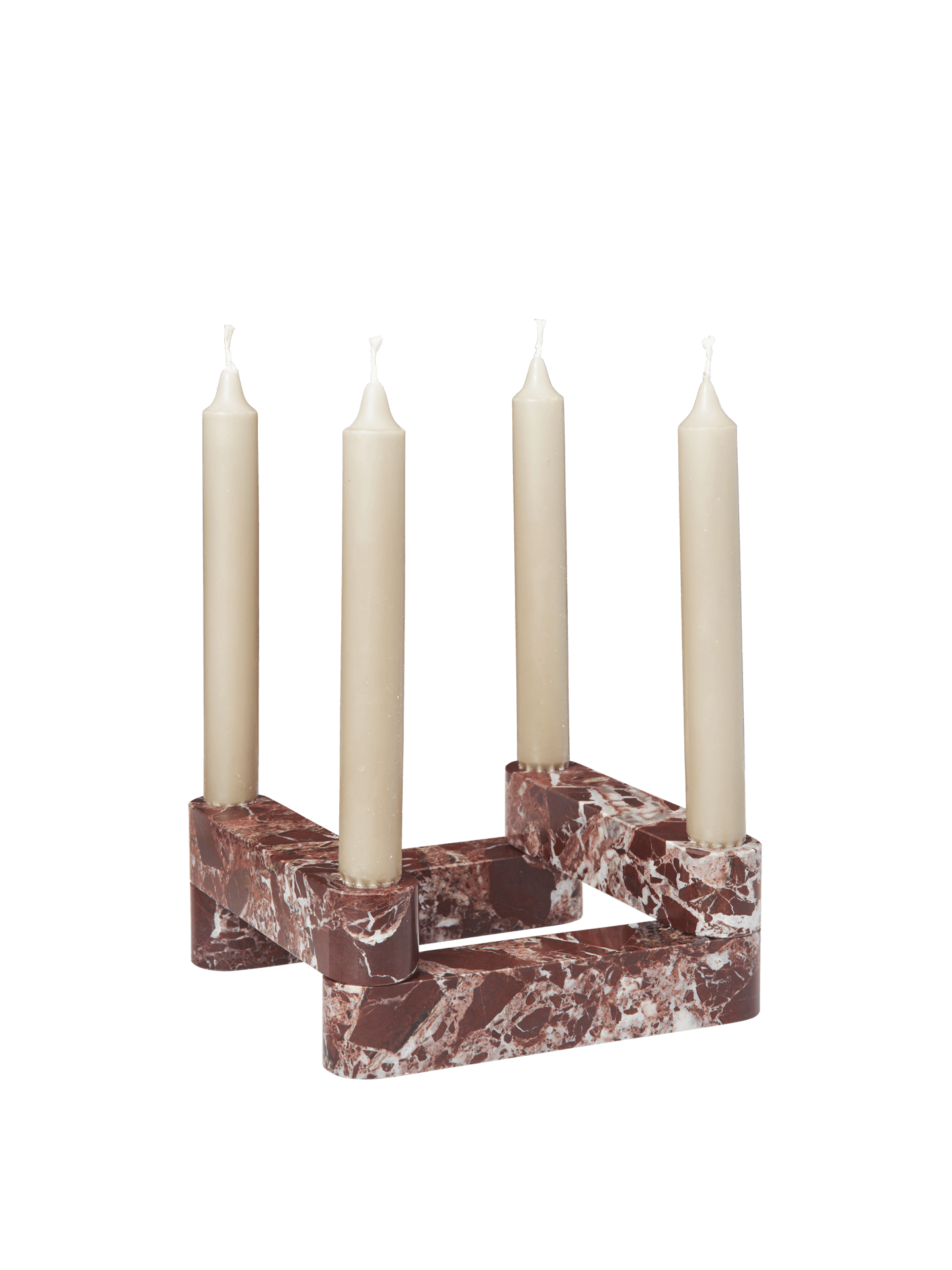 Newel Modular Candle Holder - Set of 4 - Rosso Levanto