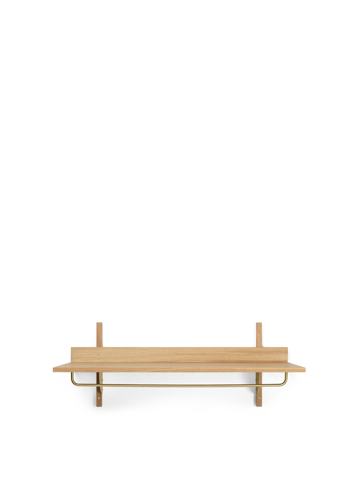 Sector Rack Shelf - Natural Oak/Brass