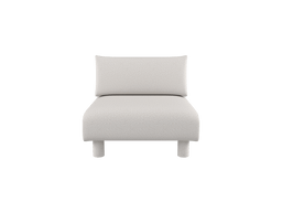 Dase Sofa Center in gebroken wit/zand zachte bouclé met beklede poten