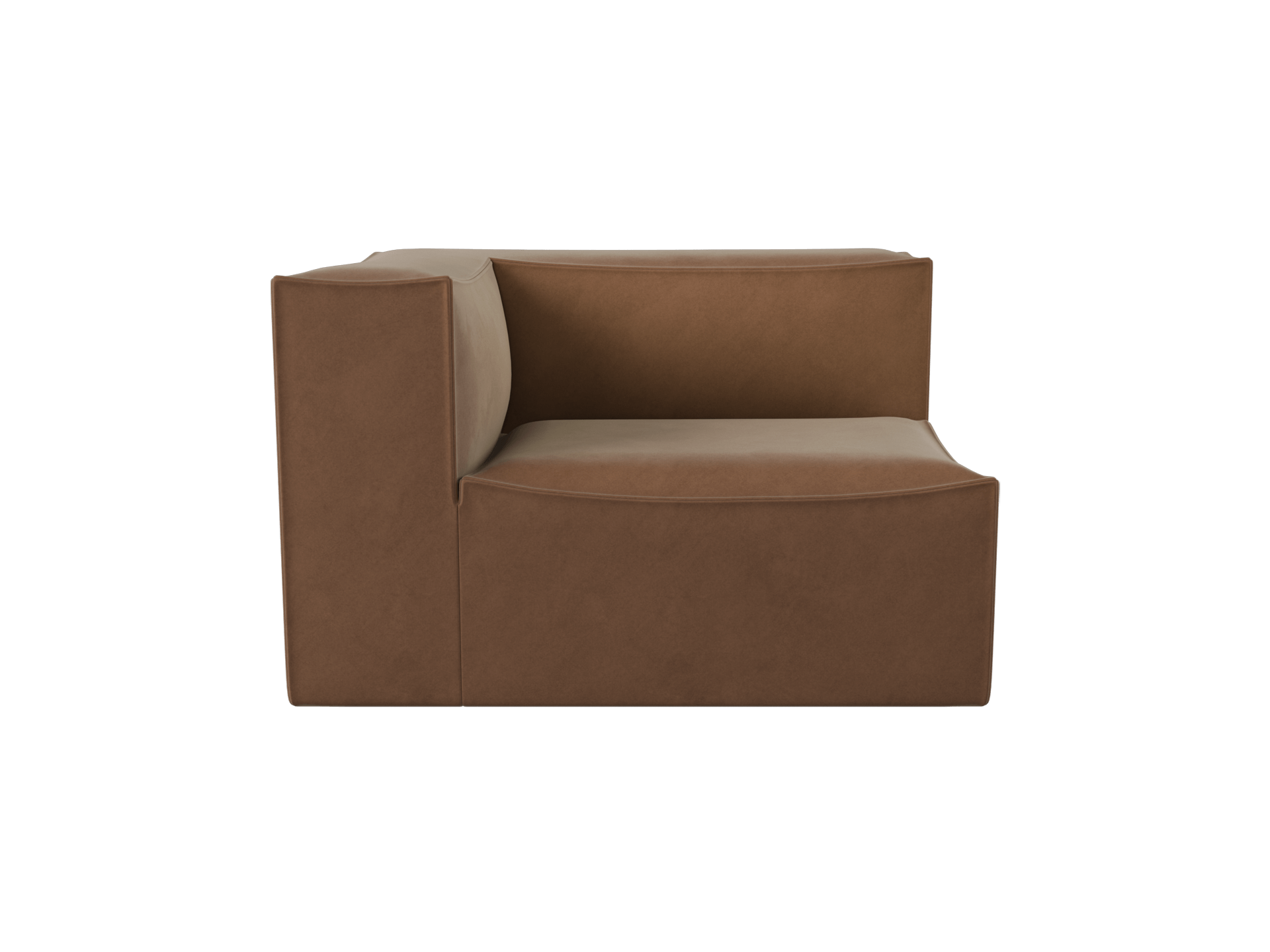 Catena Sofa Armrest Left S400 - Rich Velvet - Soft Brown