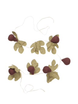 Figs Garland in mauve/groen met gevoerde vijgen en blaadjes aan een koord