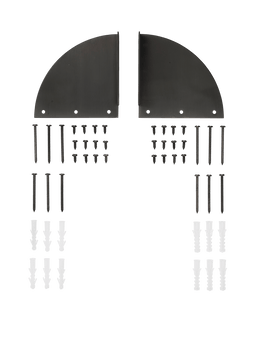 Sector Desk Brackets en laiton noir, paire d'équerres en quart de cercle avec vis et chevilles
