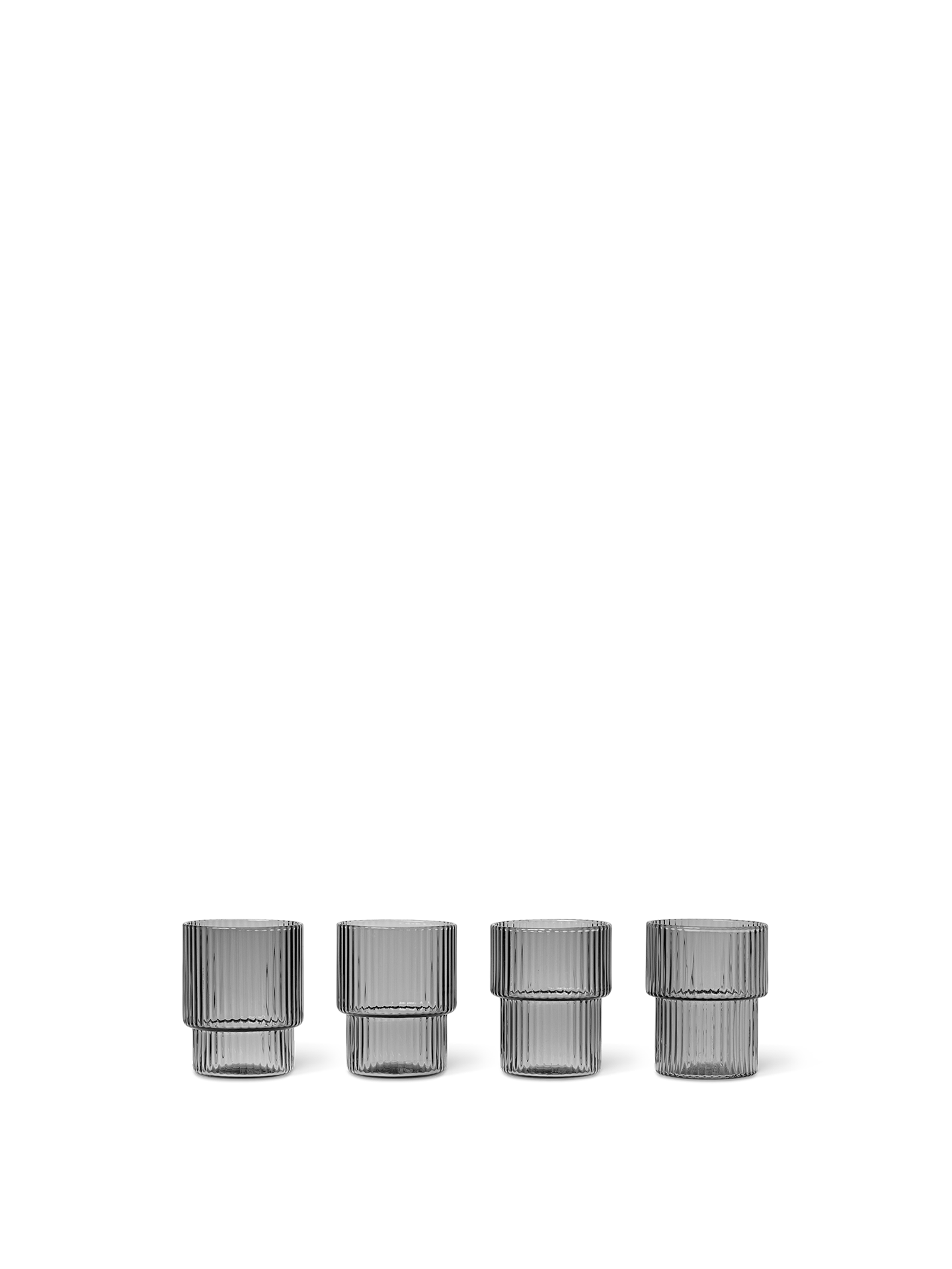 Ripple Small Glasses - Set of 4 - Smoked Grey