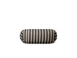 Rico Ottoman en Louisiana rayé sable/noir, forme rectangulaire arrondie