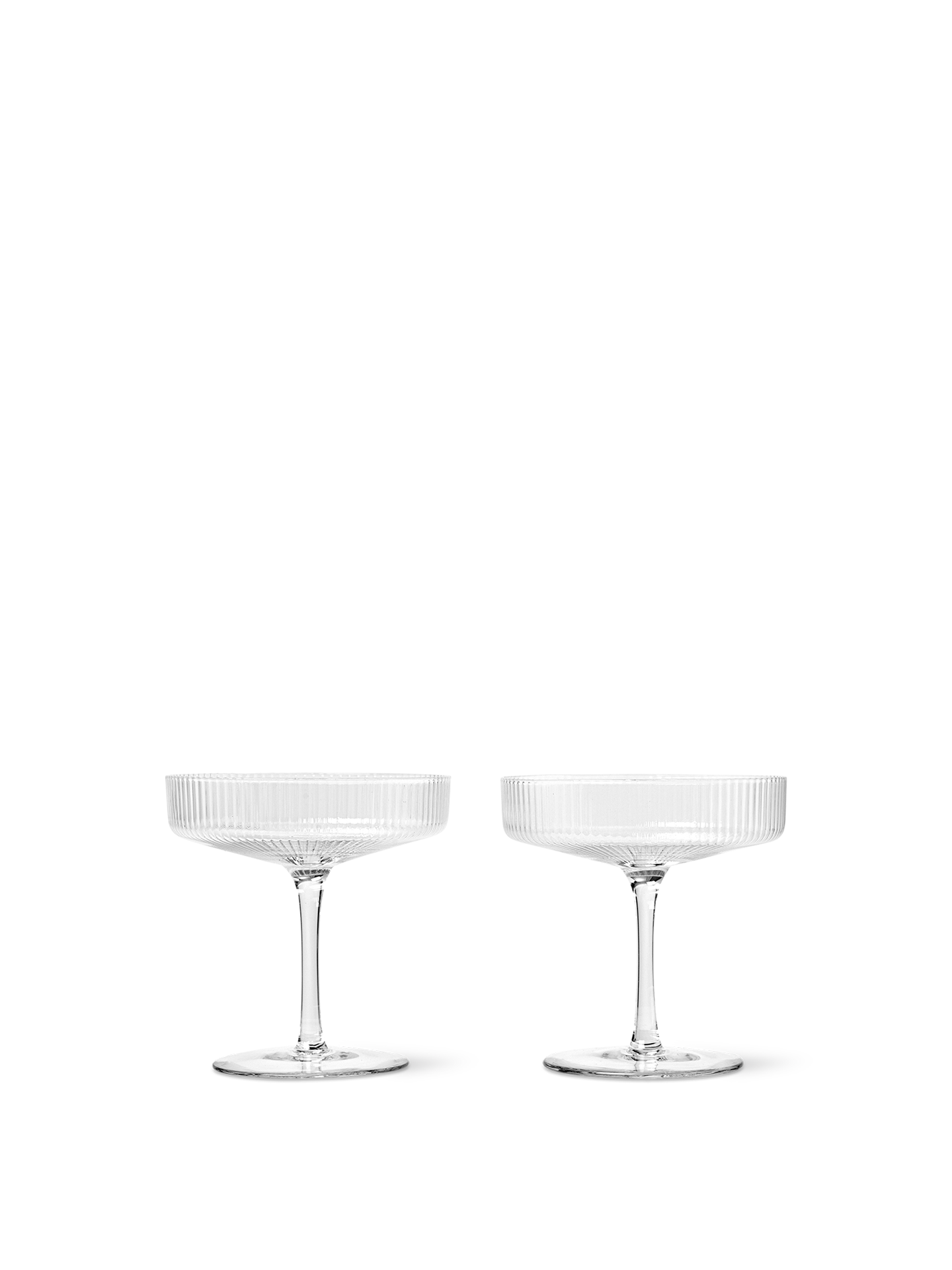 Ripple Champagne Saucers - Set of 2 - Clear