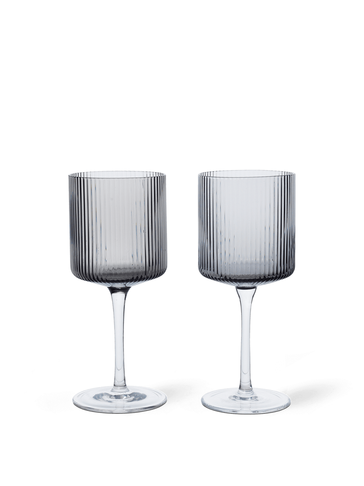 Ripple Weißweingläser - 2er Set - Graues Glas