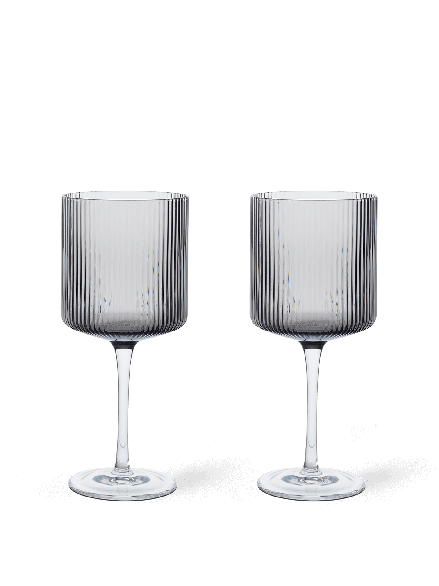 Ripple Red Wine Glasses - Set of 2 - Smoked Grey