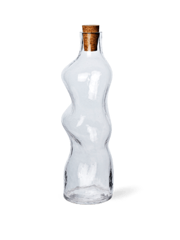Dimple Bottle en transparent avec corps en creux et bouchon en liège