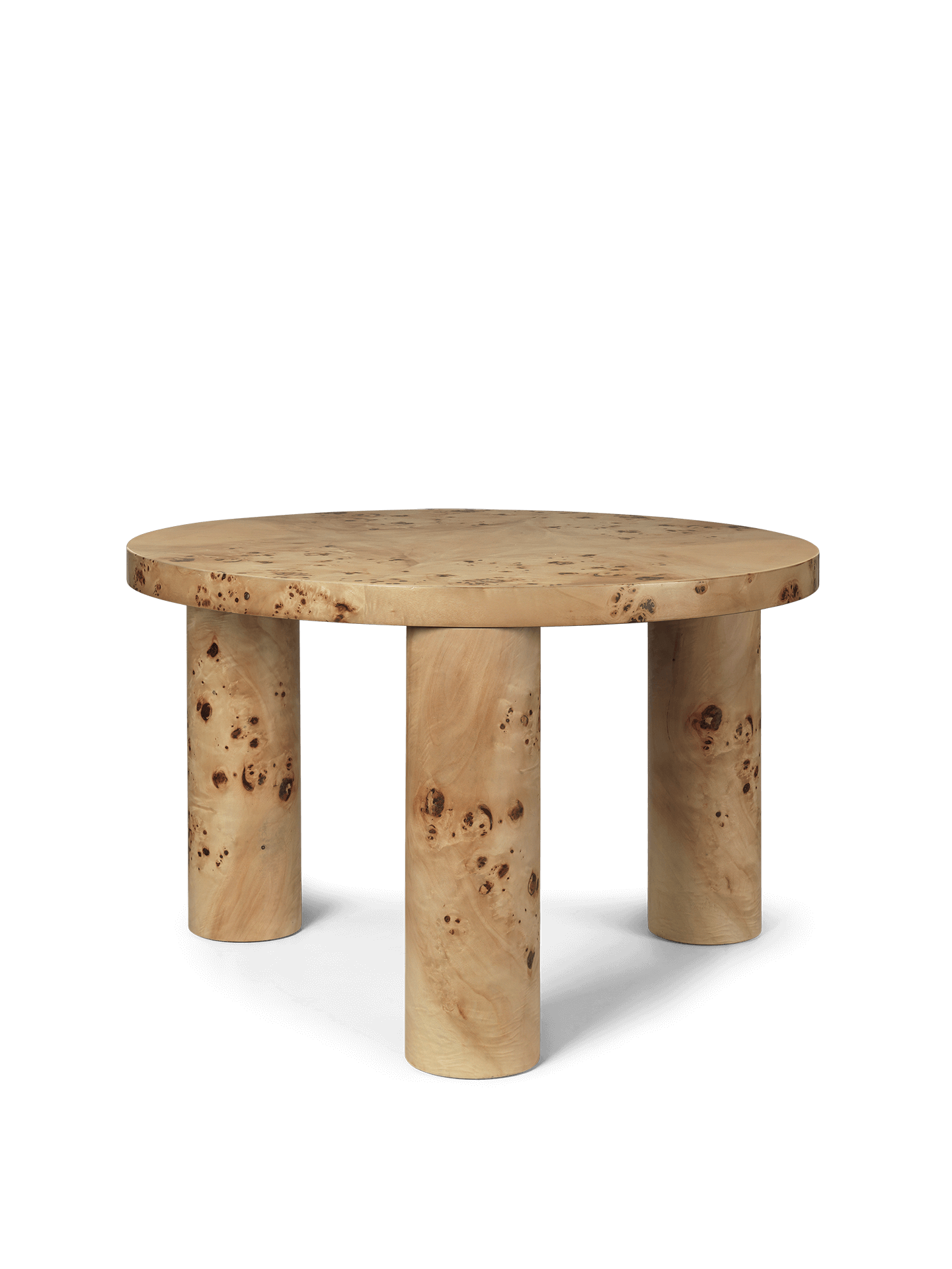 Post Coffee Table - Small - Poplar Burl Veneer