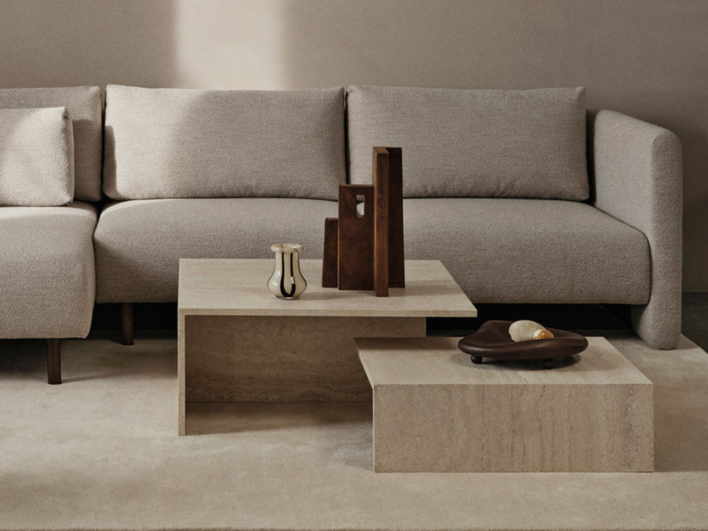 Duo Table Distinct Grande Duo Tables - Travertine | Ferm Living