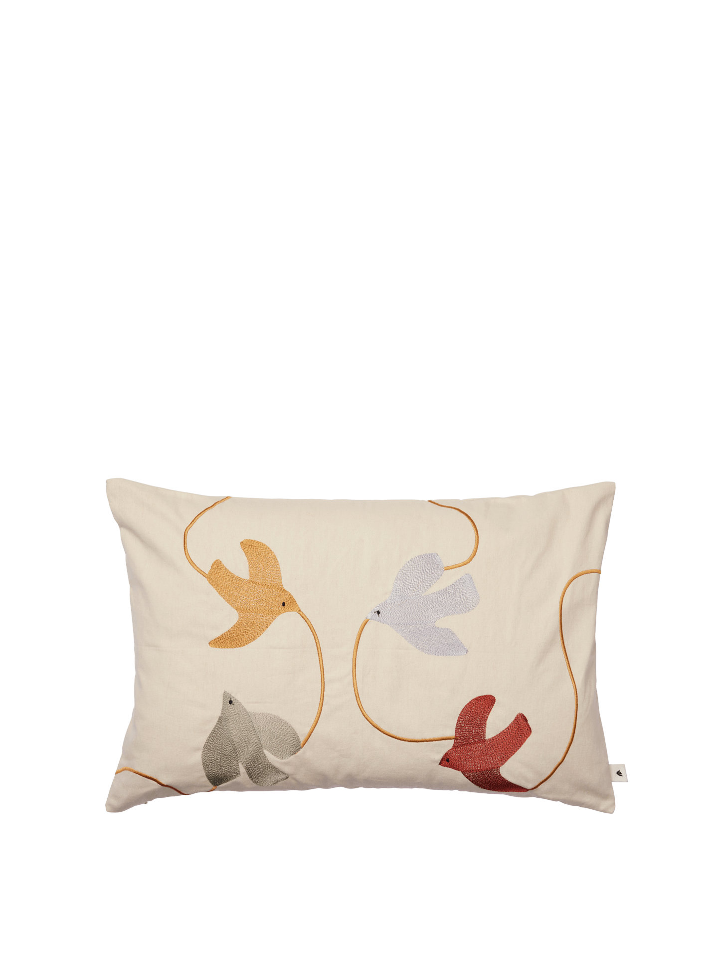 Swif Bird Embroidered Cushion Cover - Rectangular - Multi