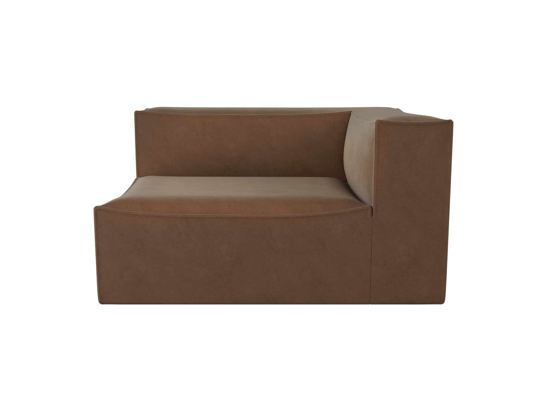 Catena Sofa Armrest Right L401 - Rich Velvet - Soft Brown