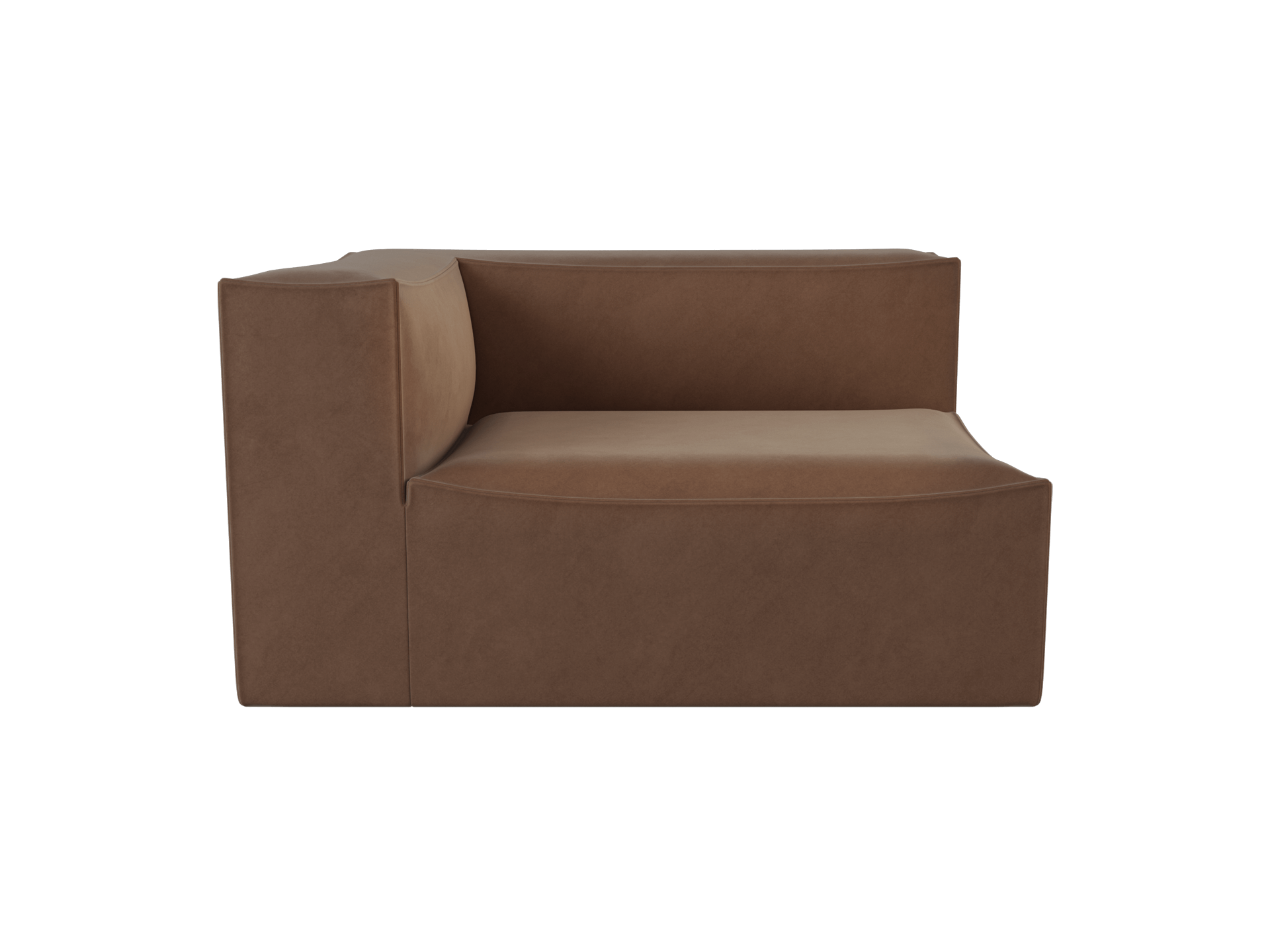 Catena Sofa Armrest Left L400 - Rich Velvet - Soft Brown