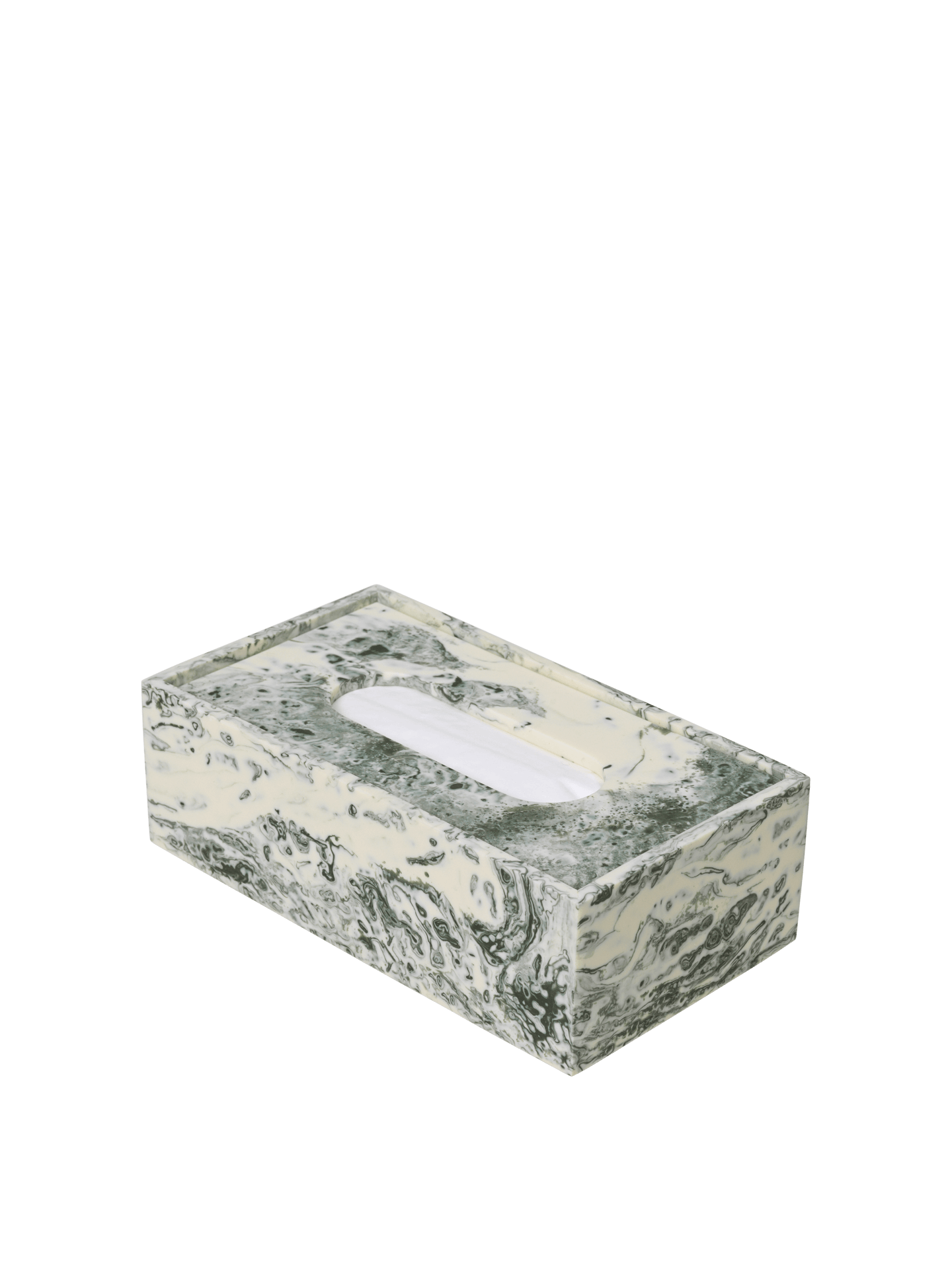 Mist Tissue Box - Emerald Off-White