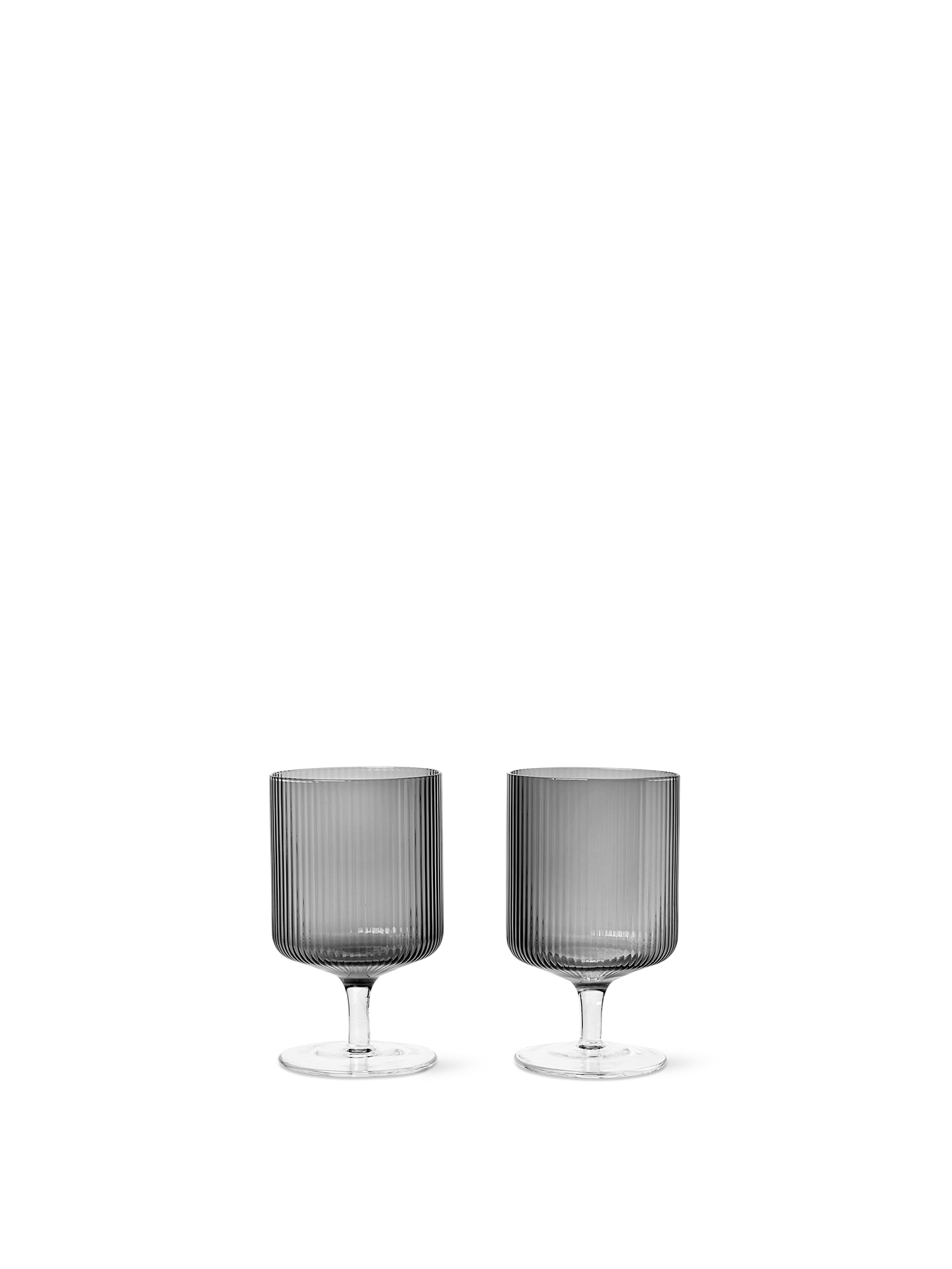 Ripple Wine Glasses - Set of 2 - Smoked Grey