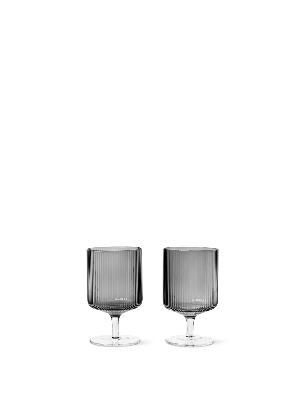 Ripple-Weinglas aus Rauchglas | 2er-Set