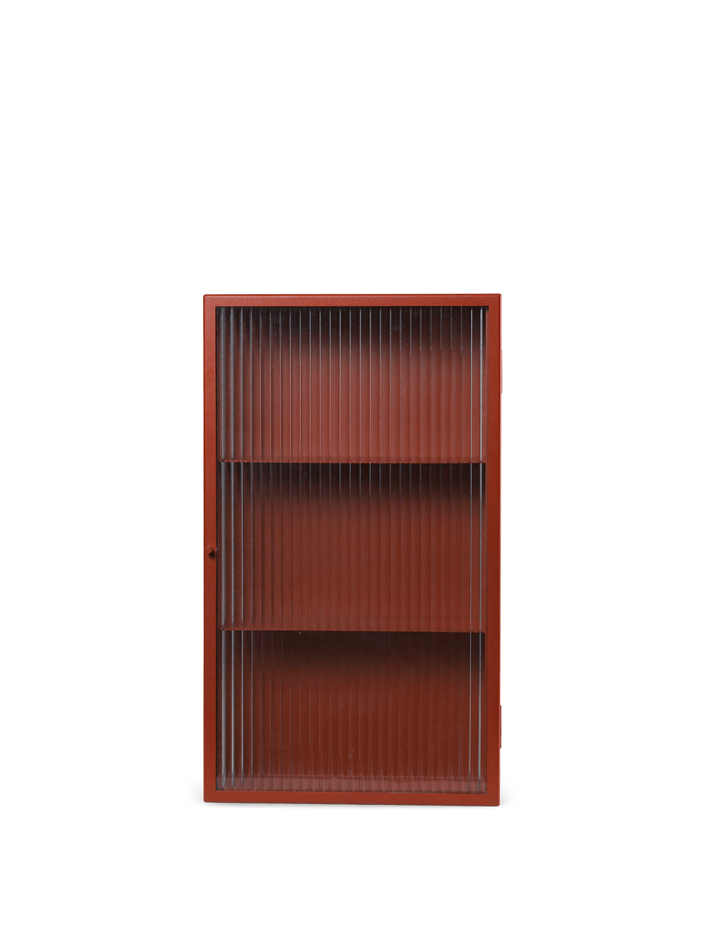 Haze Wall Cabinet - Reeded Glass - Oxide Red