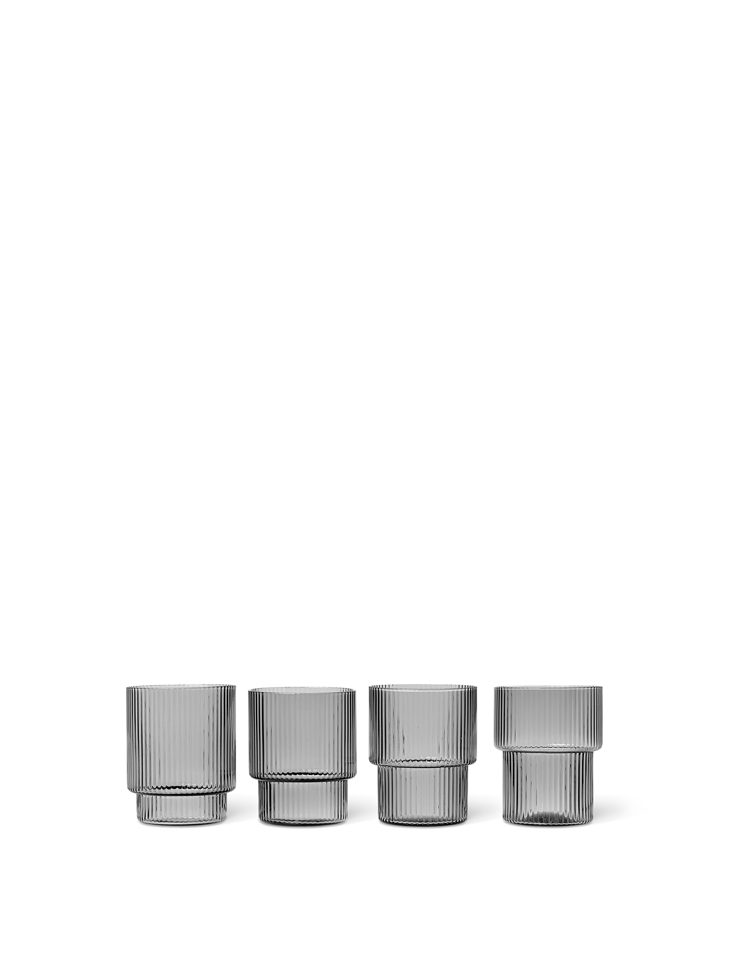 Ripple Glasses - Set of 4 - Smoked Grey
