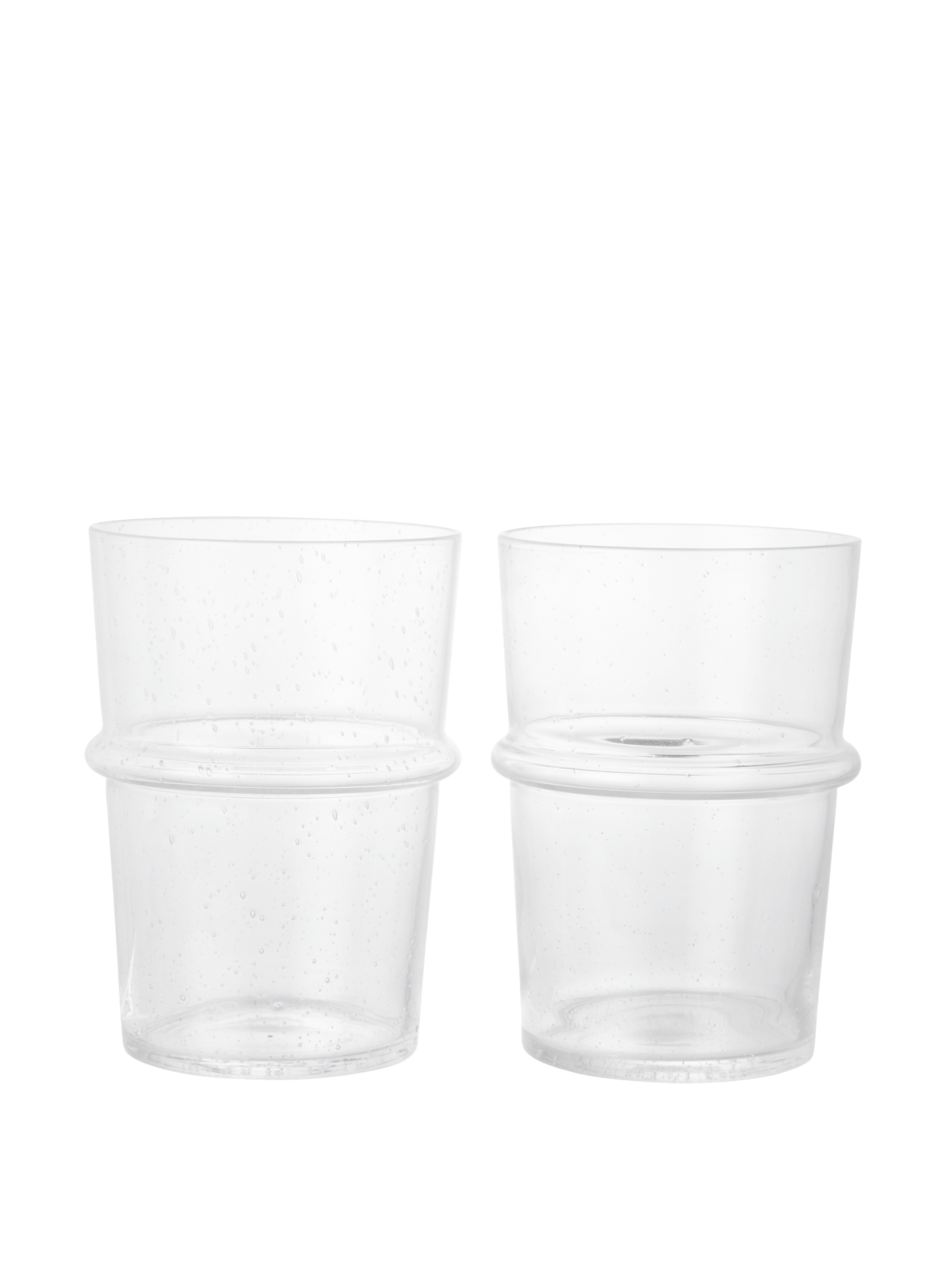Boya Tall Glasses - Set of 2 - Clear with Bubbles