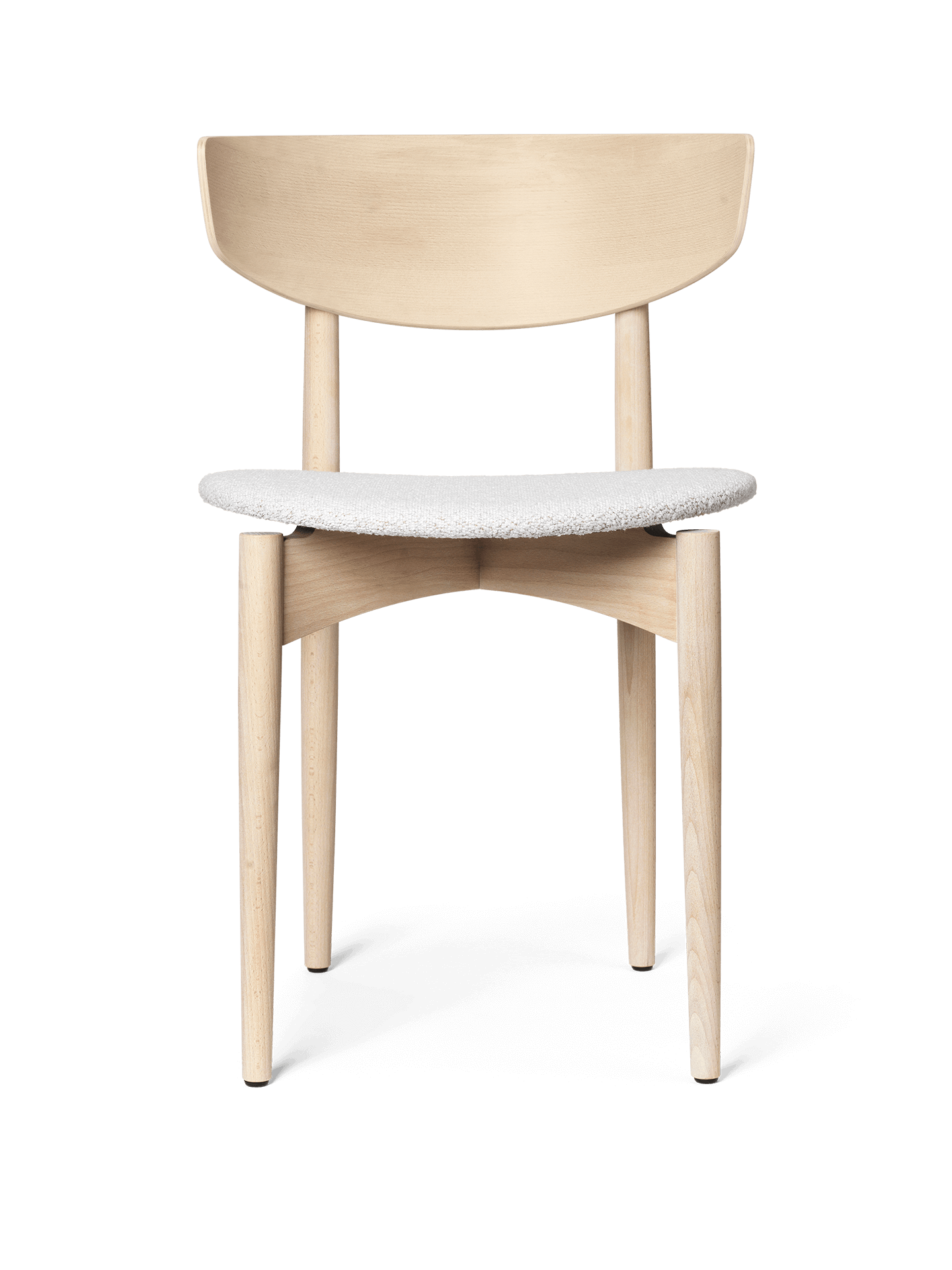 Herman Dining Chair - Upholstered Seat - Soft Bouclé - White Beech/Off-White/Sand