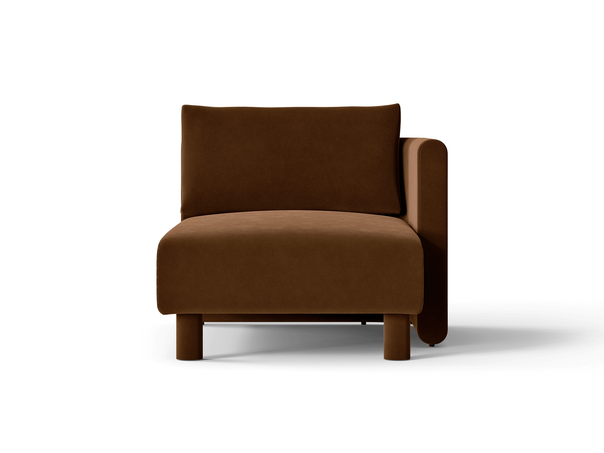 Dase Sofa Chaise Longue Right - Rich Velvet - Soft Brown