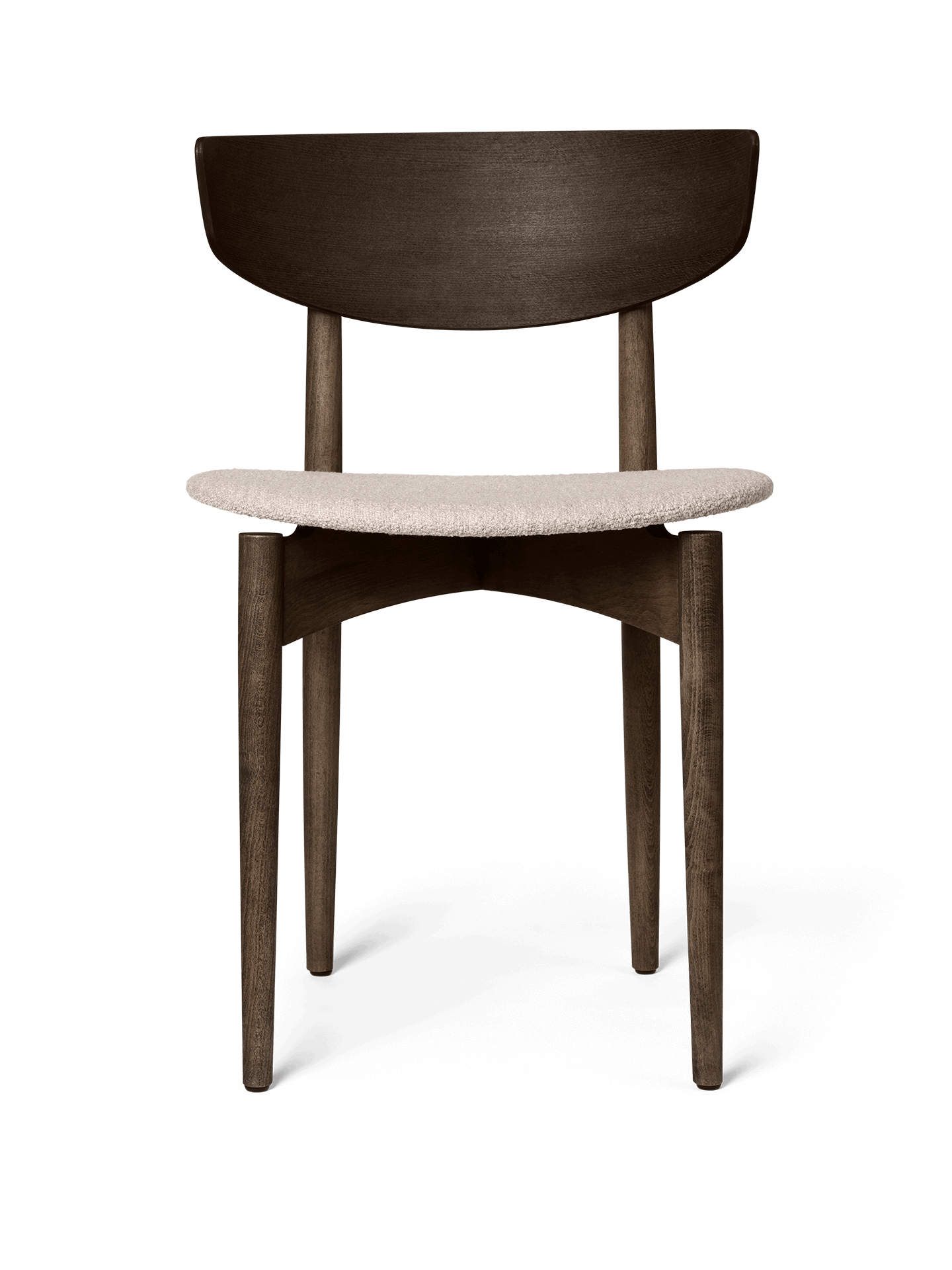 Herman Dining Chair - Upholstered Seat - Soft Bouclé - Dark Stained Beech/Natural