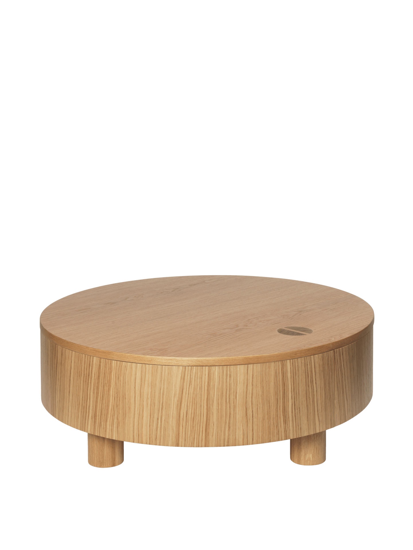 Olles Storage Table - Ø80 - Natural Oak Veneer