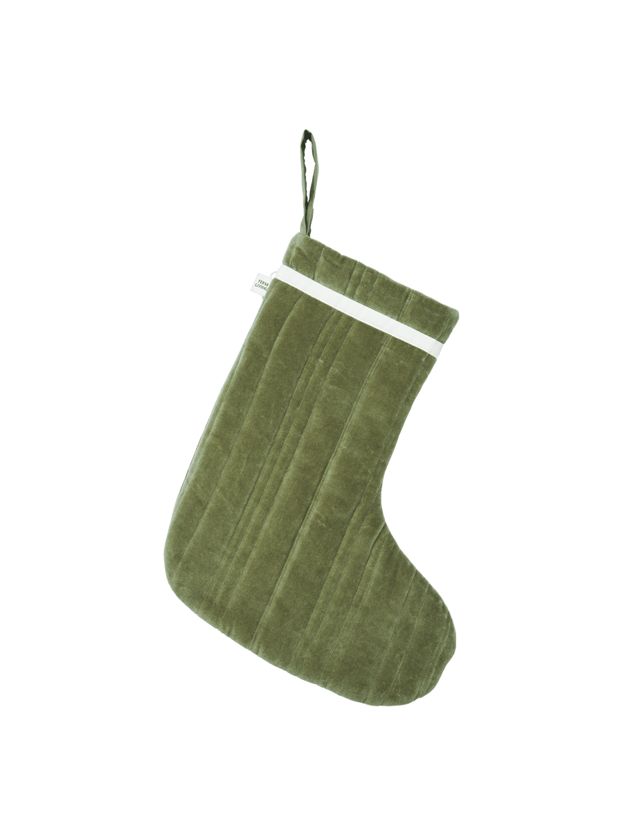 Vari Quilted Christmas Stocking - Velvet - Green – Ferm Living