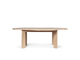 Tarn Dining Table 220 in white oiled beech with rounded top and four broad legs