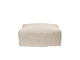 Catena Pouf Rectangular en naturel avec housse au drapé souple
