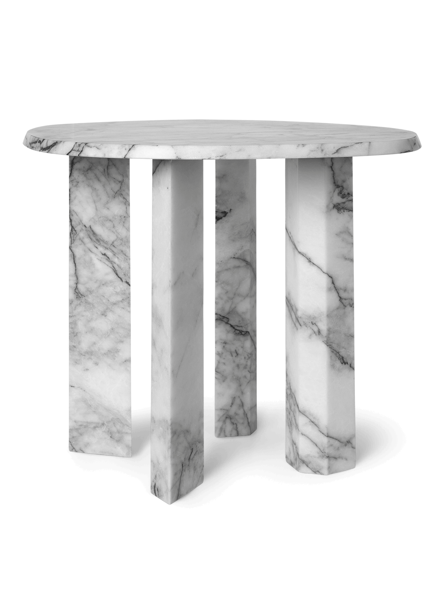 Taula Side Table - White/Charcoal