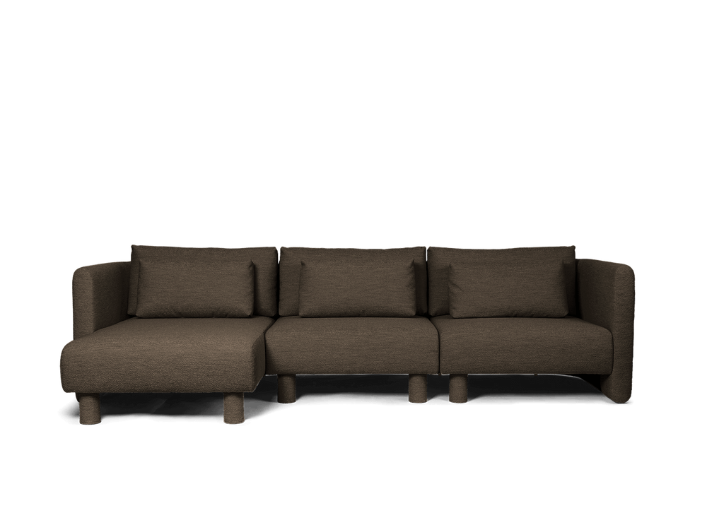 Dase Dase Sofa - Right Armrest - Dark Brown Soft Bouclé | Ferm Living