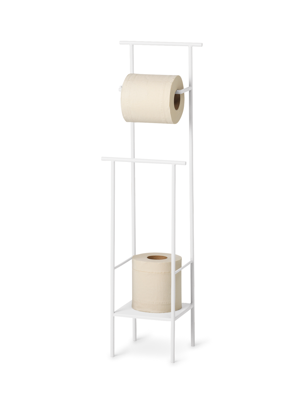 Relaxdays Toilet Roll Holder With Shelf, Free-Standing Storage, Iron And Bamboo, HWD: 65 X 22 X