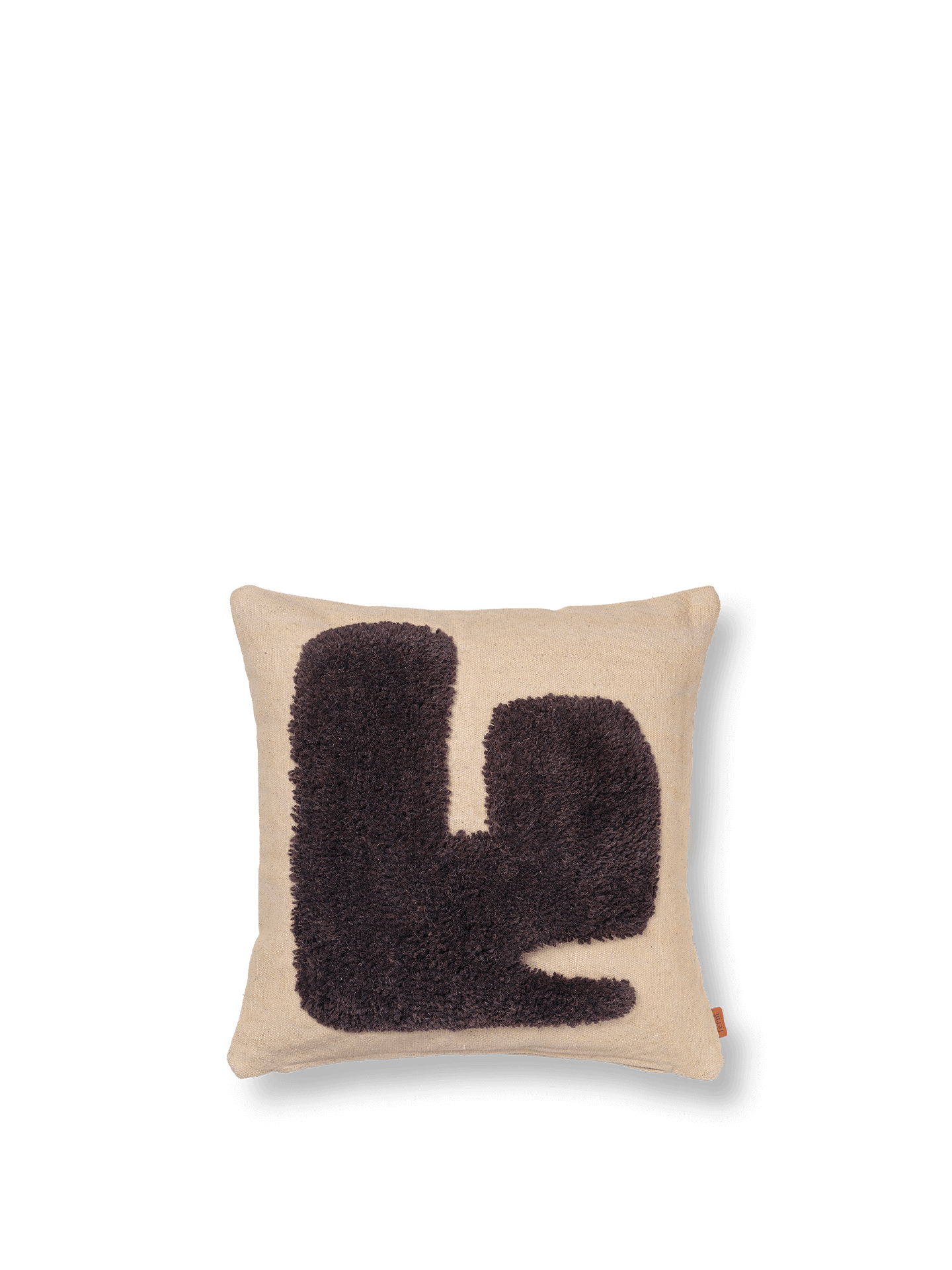 Lay Cushion Cover - Sand/Dark Brown