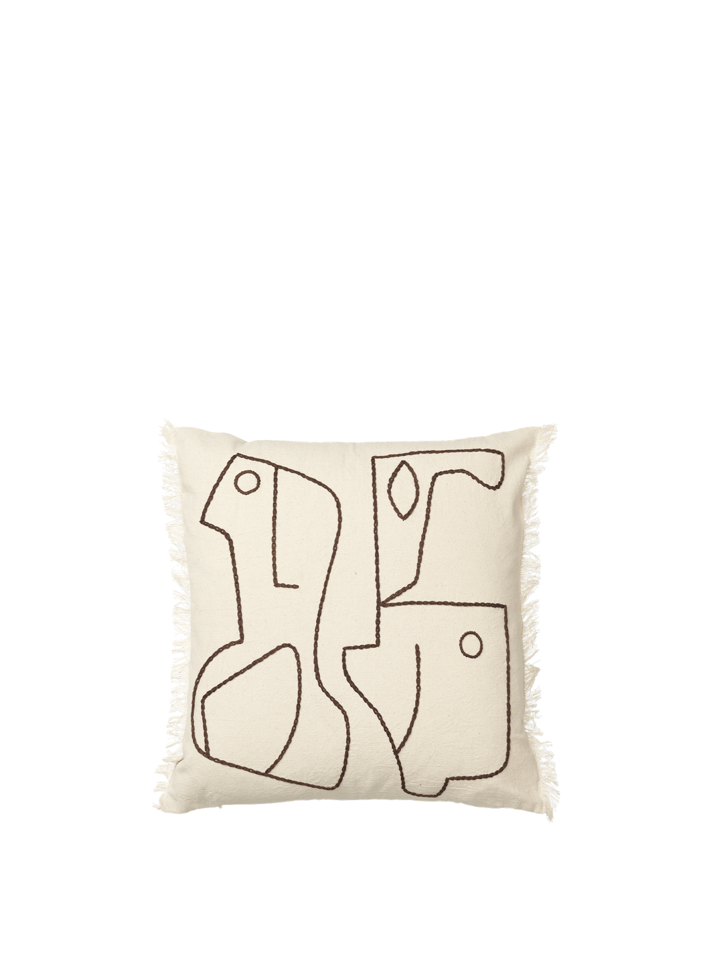 Figure Cushion - Off-White/Coffee