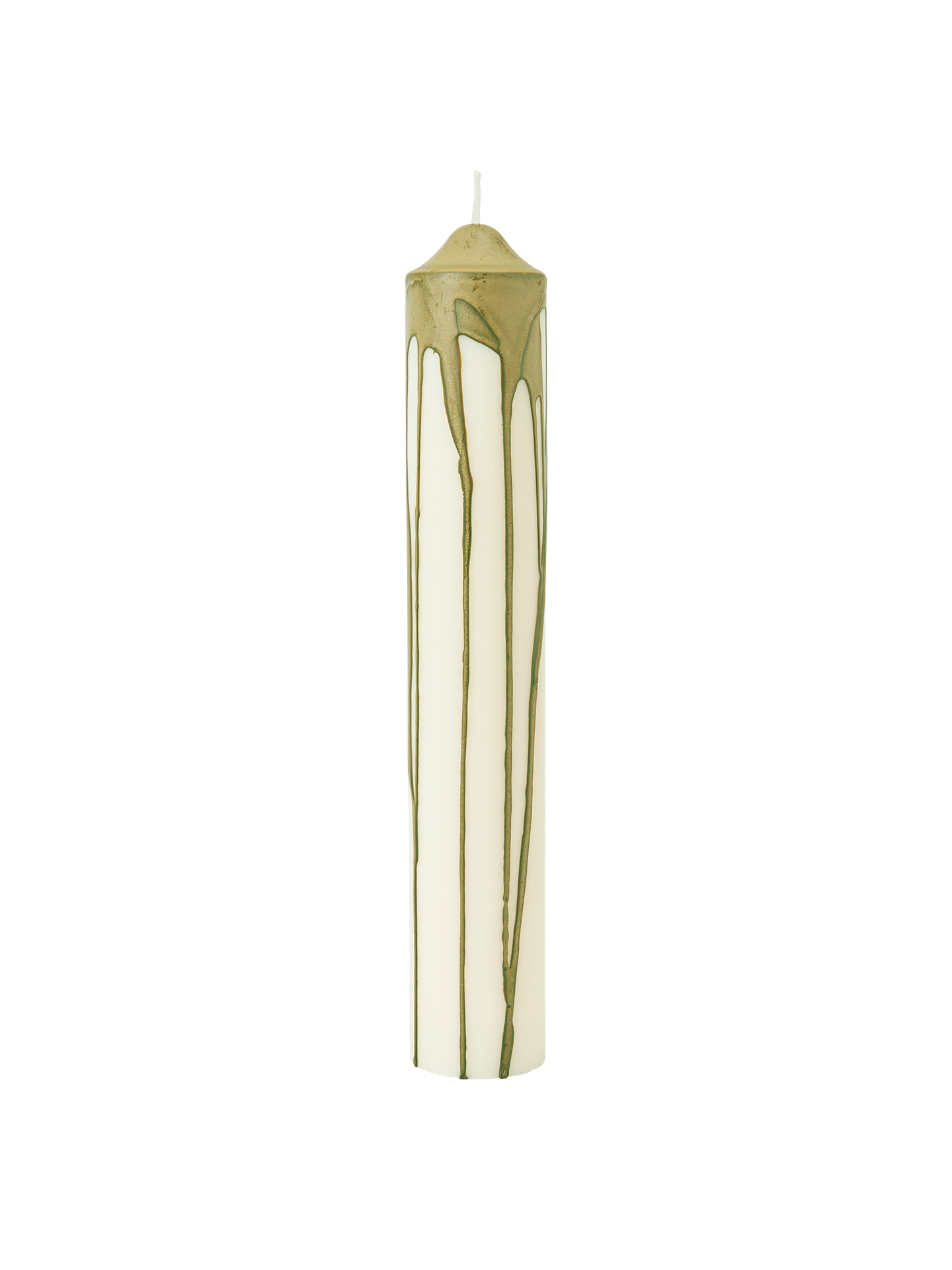Dryp Pillar Candle Large Olive Green