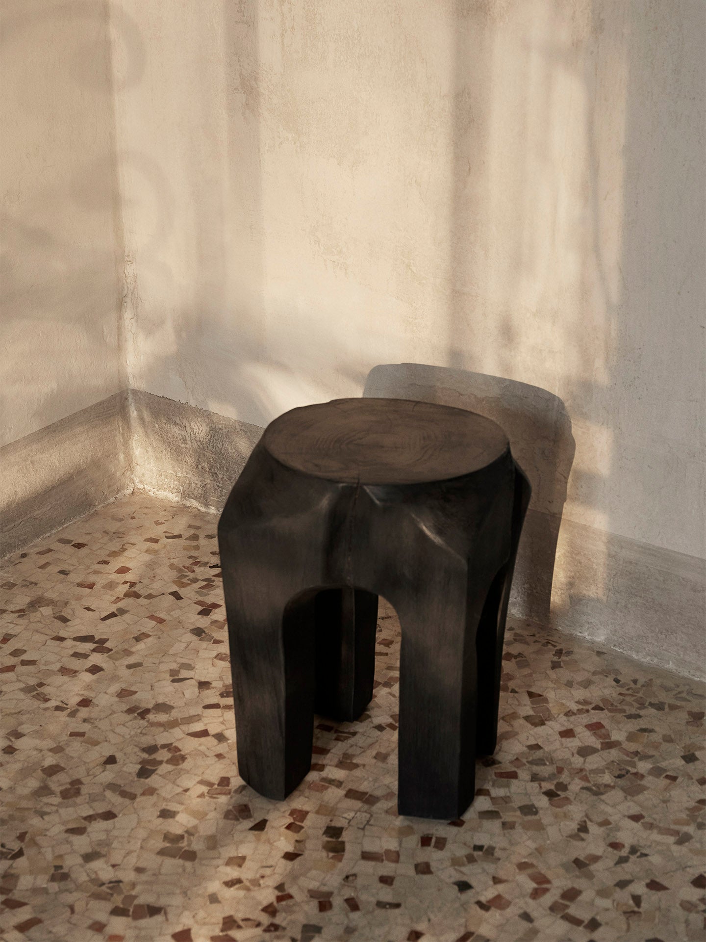 Beautiful stool made from a teak tree root → FermLiving.com